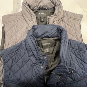Nordstrom Quilted Vests in Gray and Blue